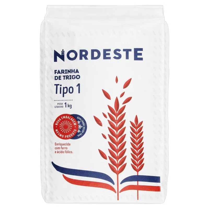 Farinha de Trigo Tipo 1 Nordeste Pacote 1kg