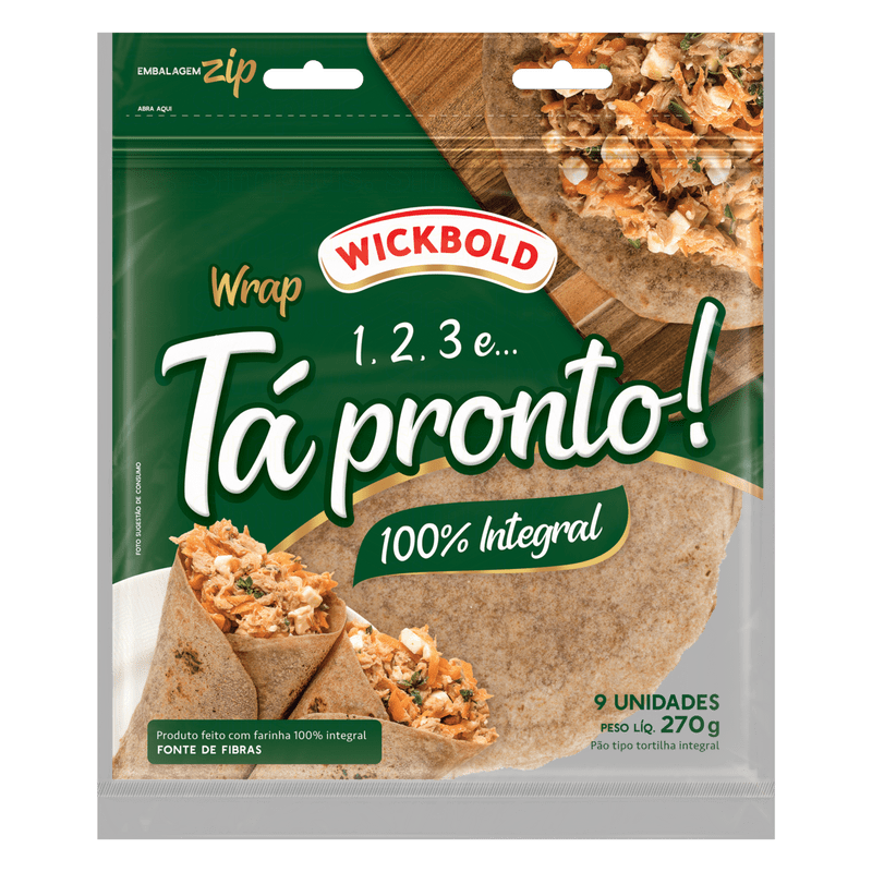 Pão Tortilha Integral Wrap Wickbold Pouch 270g